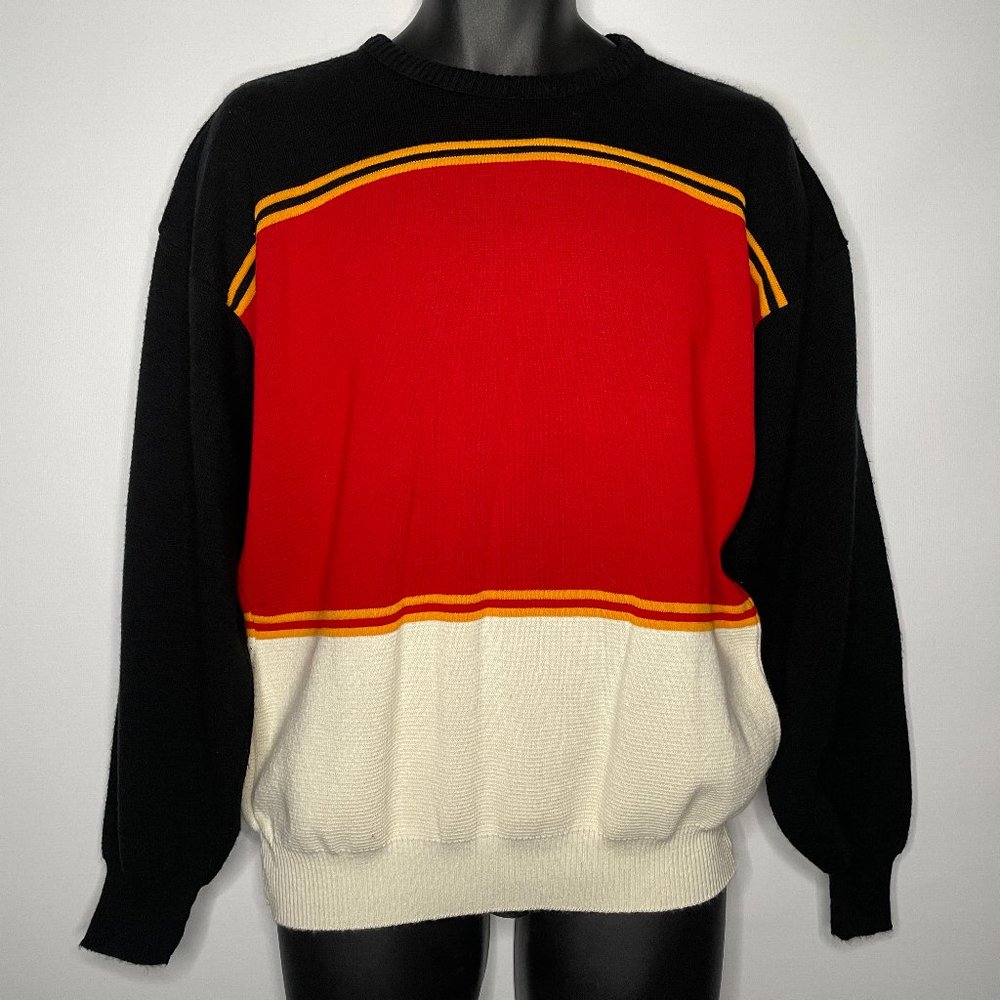 Vintage 80s Timber Creek Striped Colorblock Pullover Varsity Jumper Swea…
